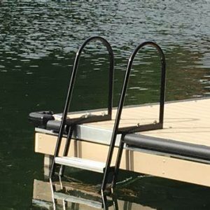 Powder Coated Angled Dock Ladder Black or White, 3, 4 and 5 Step ...